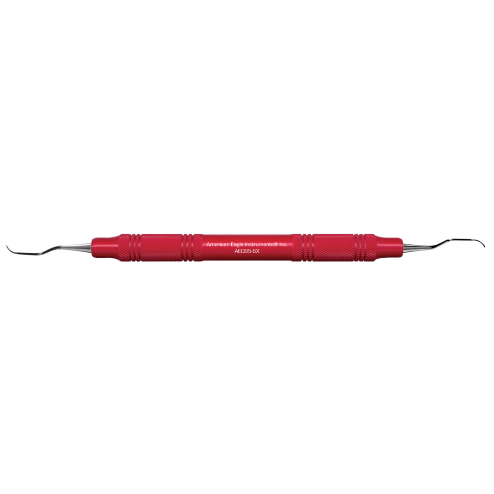 American Eagle Stainless Steel Barnhart 5-6 Curette with Resin Handle – Red (1 ct)
