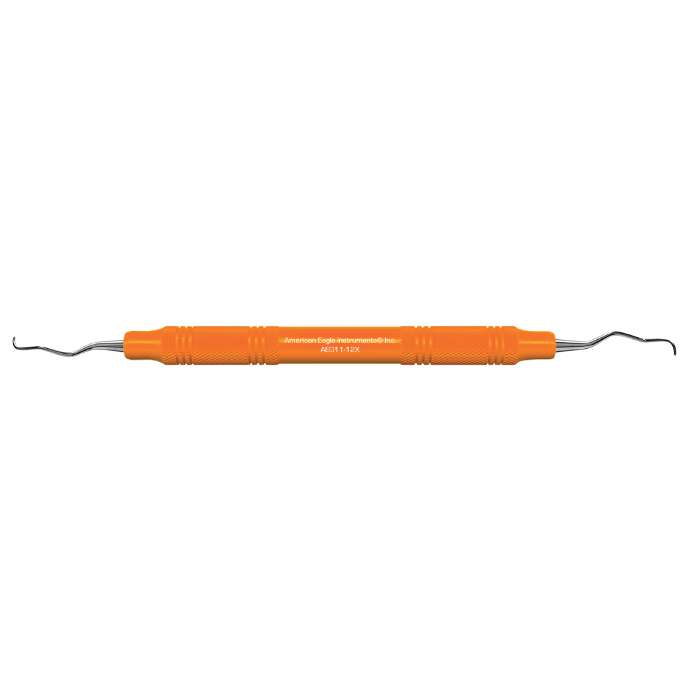 American Eagle Stainless Steel Gracey 11-12 Curette with Resin Handle – Orange (1 ct)