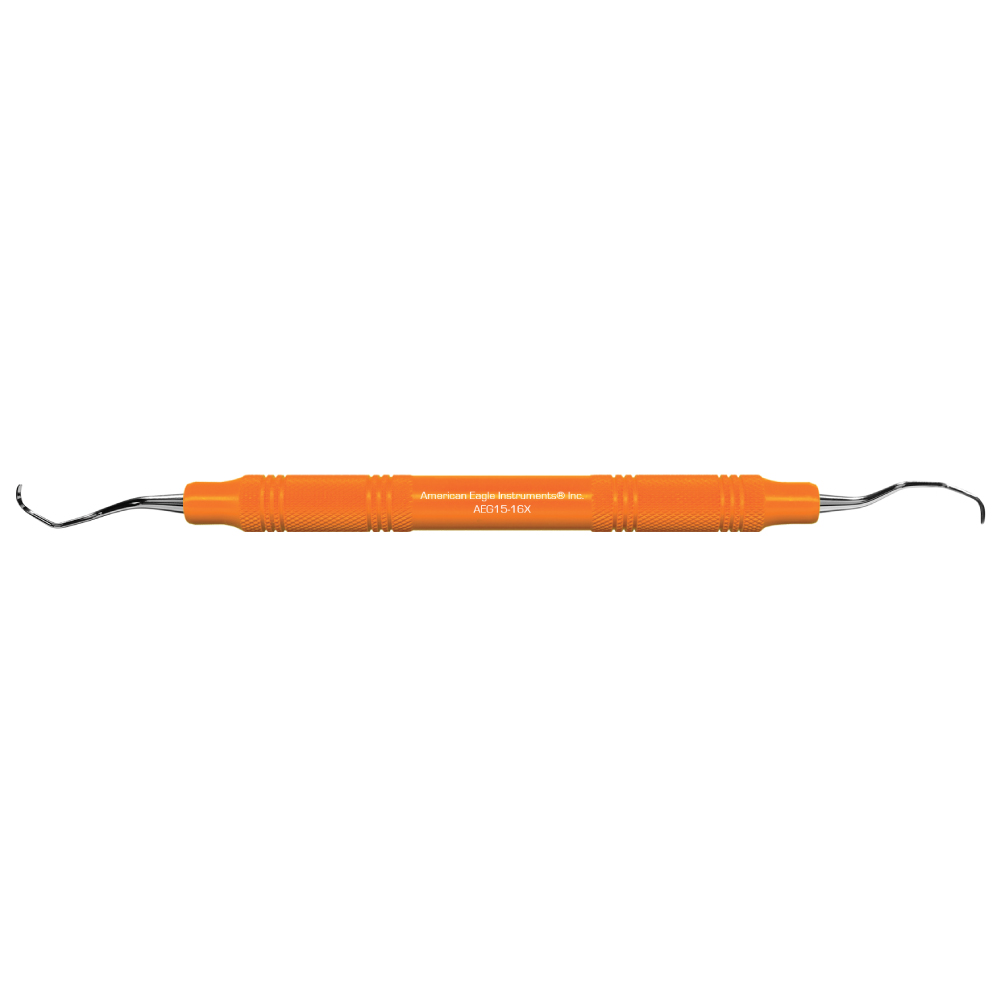 American Eagle Stainless Steel Gracey 15-16 Curette with Resin Handle – Orange (1 ct)