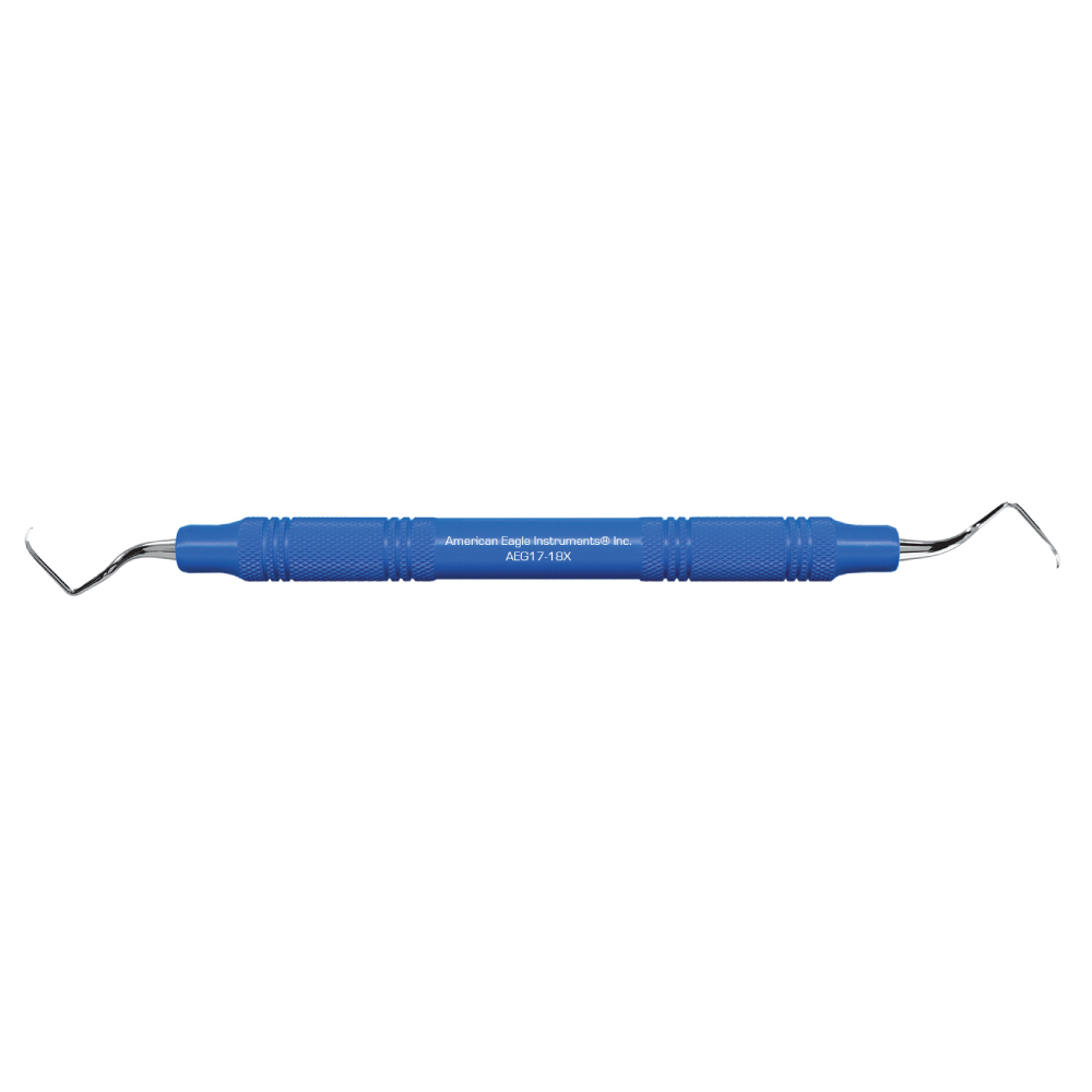 American Eagle Stainless Steel Gracey 17-18 Curette with Resin Handle – Blue (1 ct)