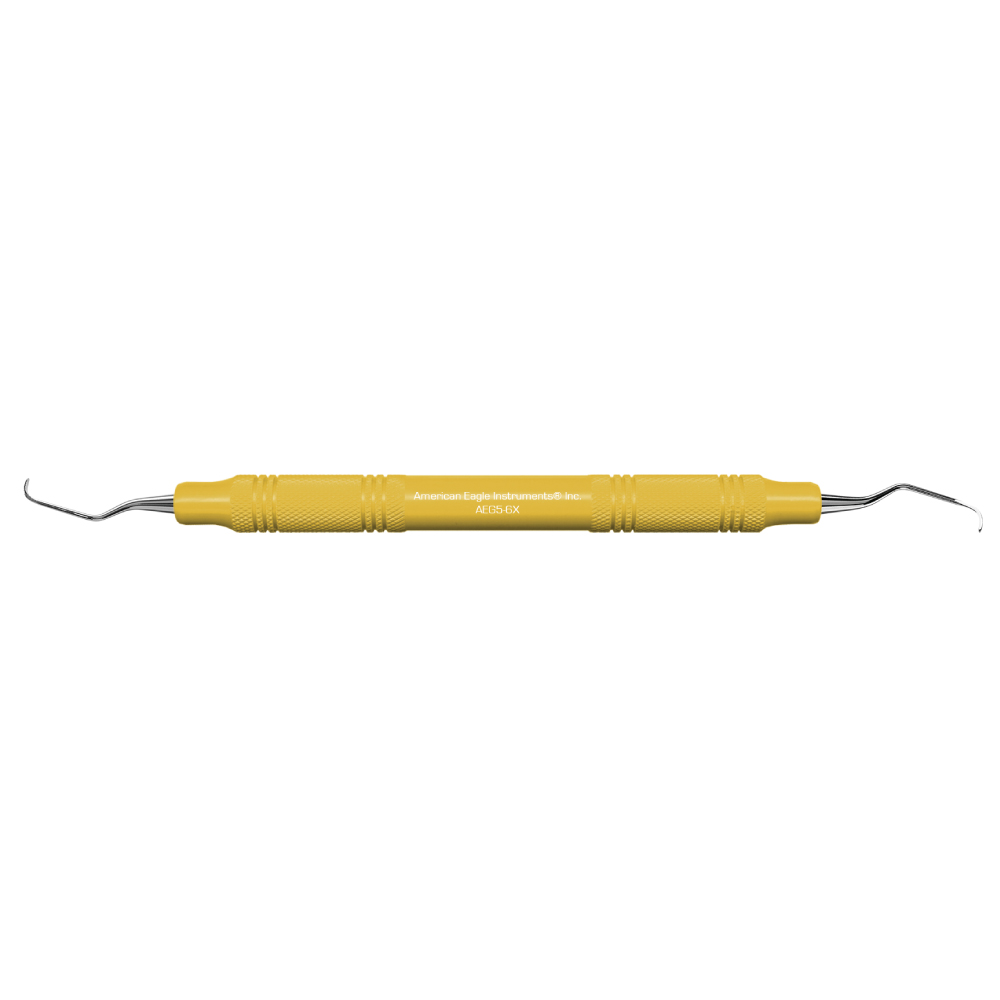 American Eagle Stainless Steel Gracey 5-6 Curette with Resin Handle – Yellow (1 ct)