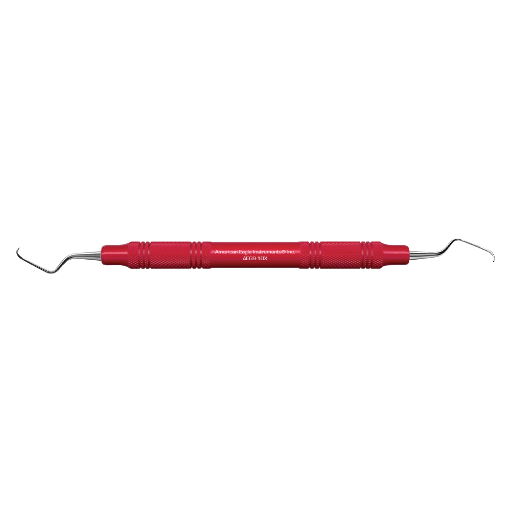 American Eagle Stainless Steel Gracey 9-10 Curette with Resin Handle – Red (1 ct)