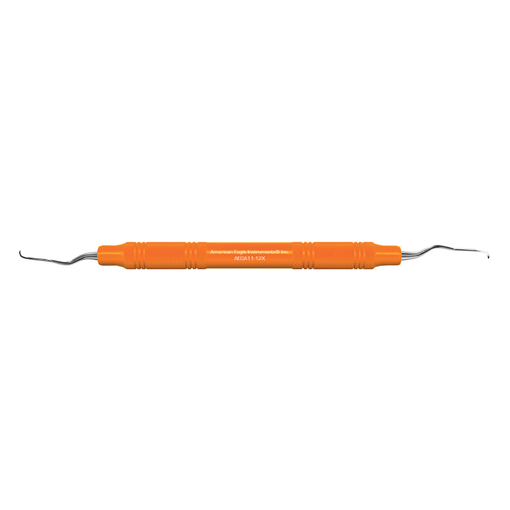 American Eagle Stainless Steel Gracey Access 11-12 Curette with Resin Handle – Orange (1 ct)