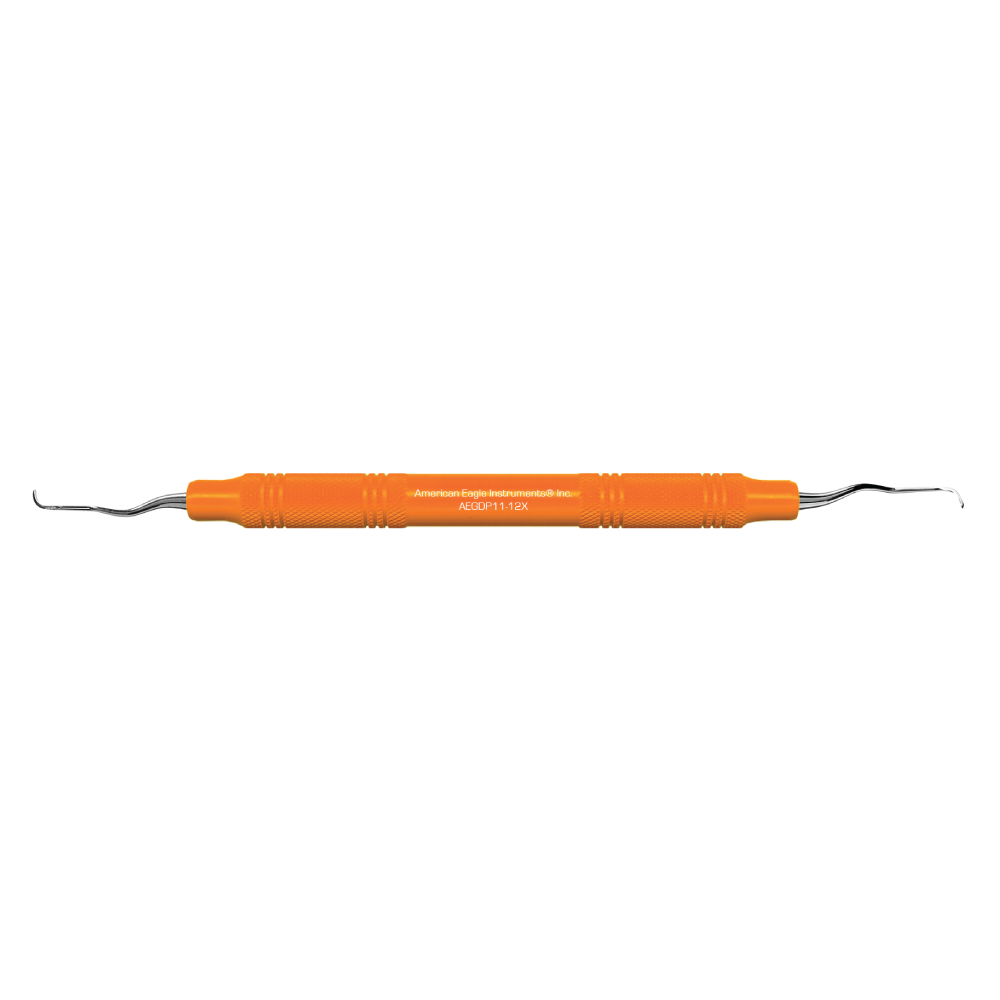 American Eagle Stainless Steel Gracey Deep Pocket 11-12 Curette with Resin Handle – Orange (1 ct)