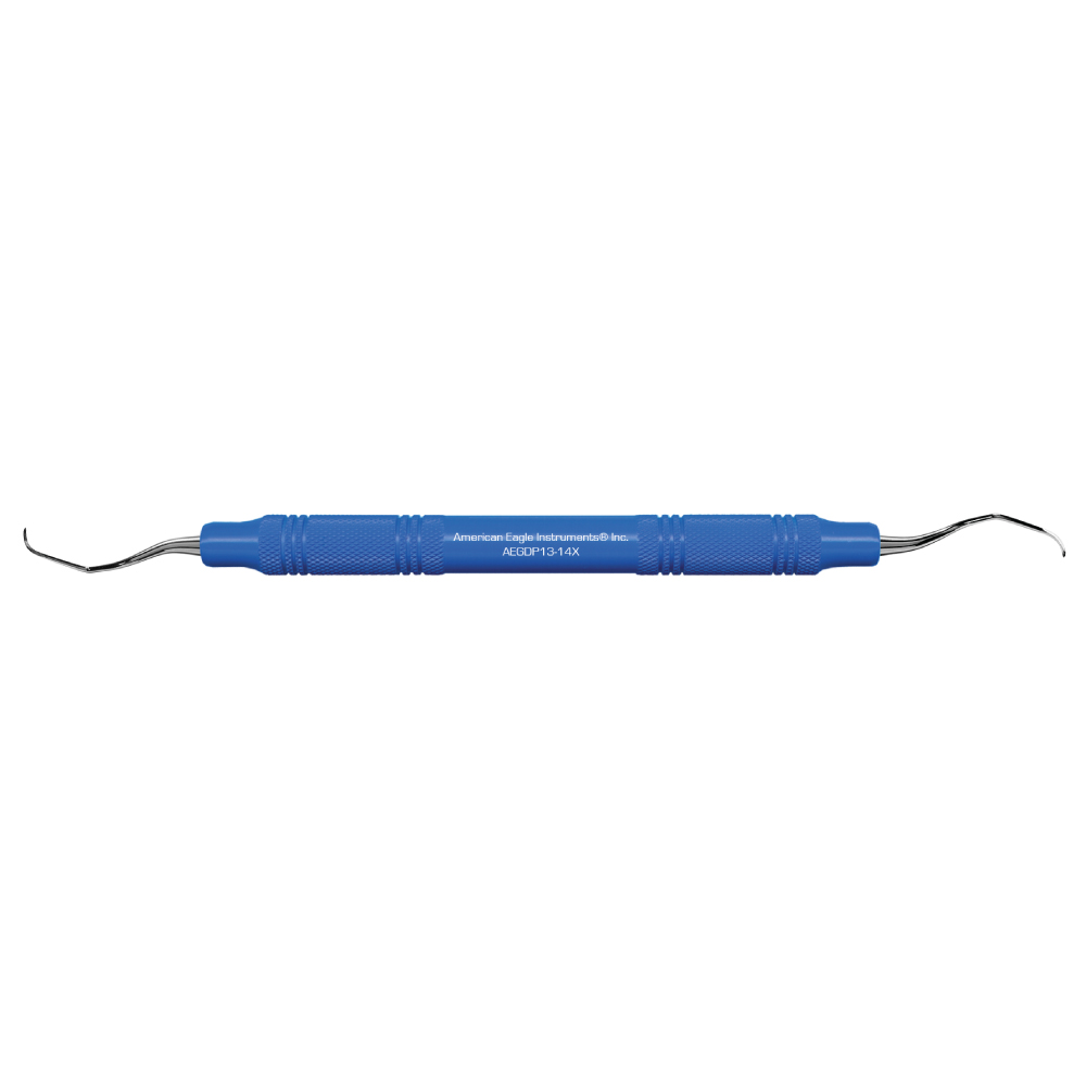 American Eagle Stainless Steel Gracey Deep Pocket 13-14 Curette with Resin Handle – Blue (1 ct)