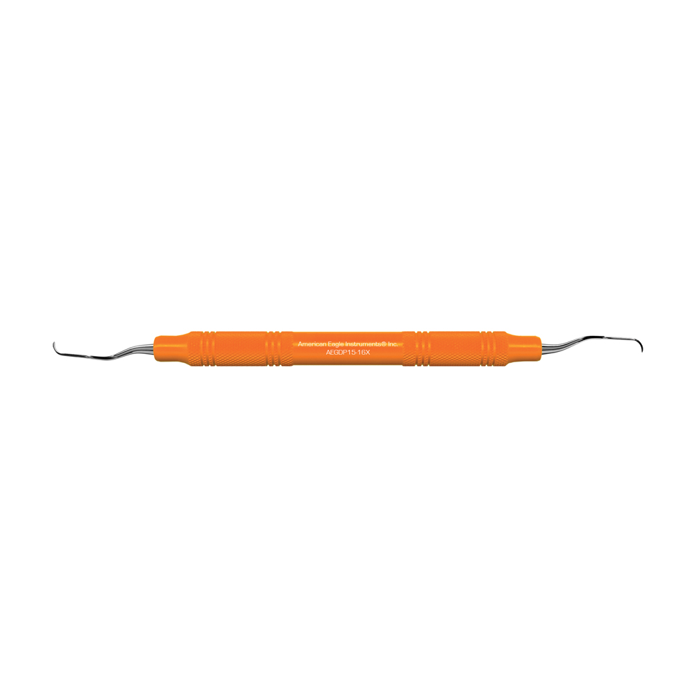American Eagle Stainless Steel Gracey Deep Pocket 15-16 Curette with Resin Handle – Orange (1 ct)