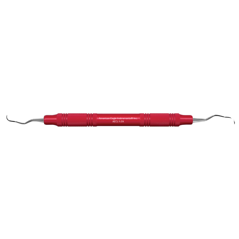 American Eagle Stainless Steel Langer 1-2 Curette with Resin Handle – Red (1 ct)