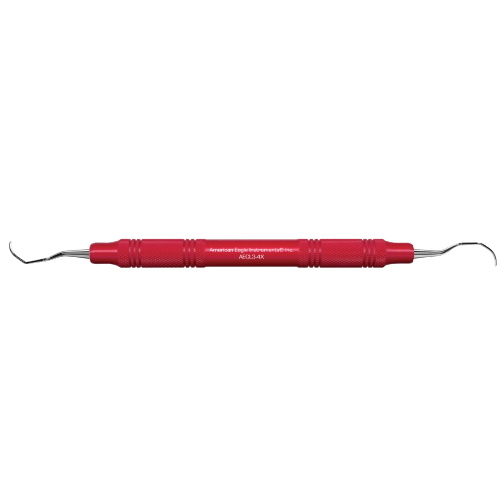 American Eagle Stainless Steel Langer 3-4 Curette with Resin Handle – Red (1 ct)