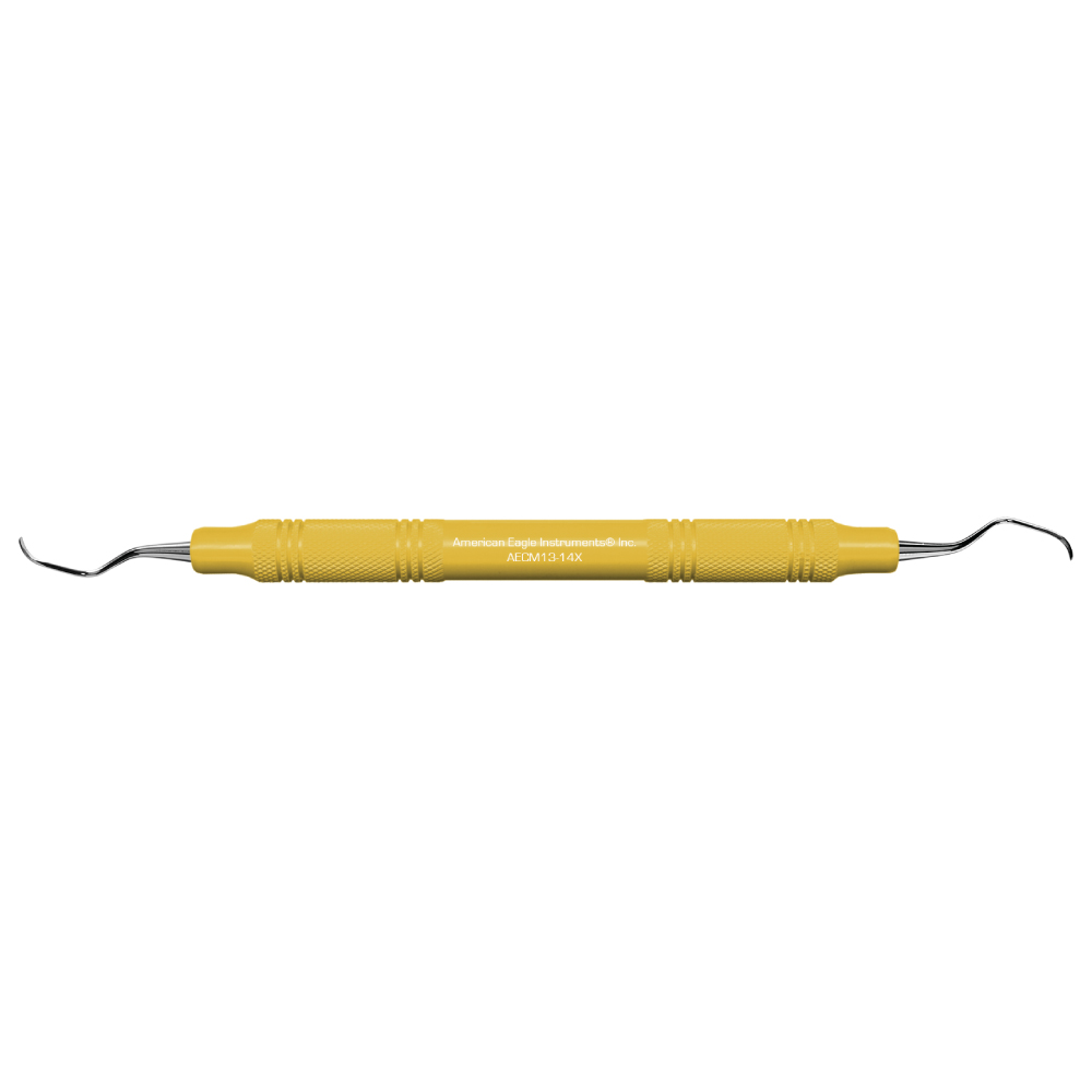 American Eagle Stainless Steel McCall 13-14 Curette with Resin Handle – Yellow (1 ct)