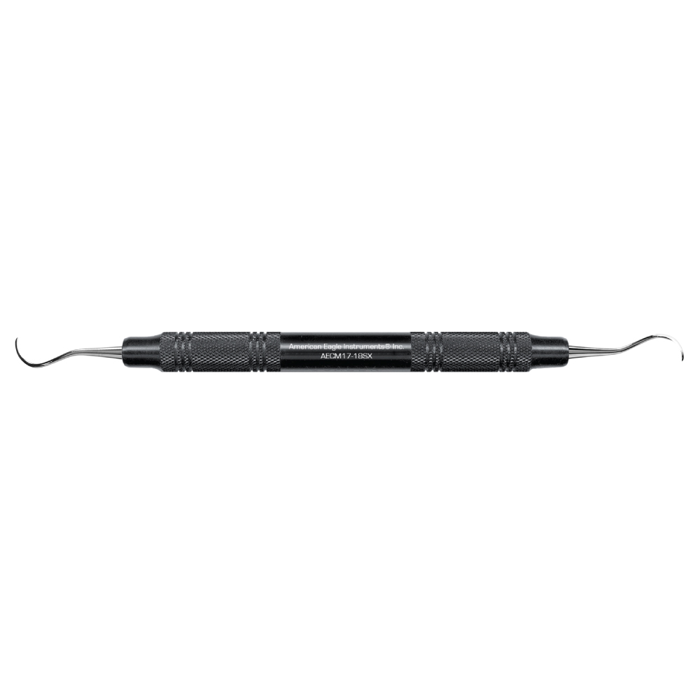 American Eagle Stainless Steel McCall 17-18S Curette with Resin Handle – Black (1 ct)