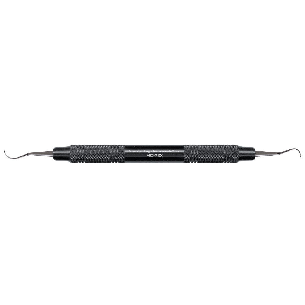 American Eagle Stainless Steel Younger-Good 7-8 Curette with Resin Handle – Black (each)