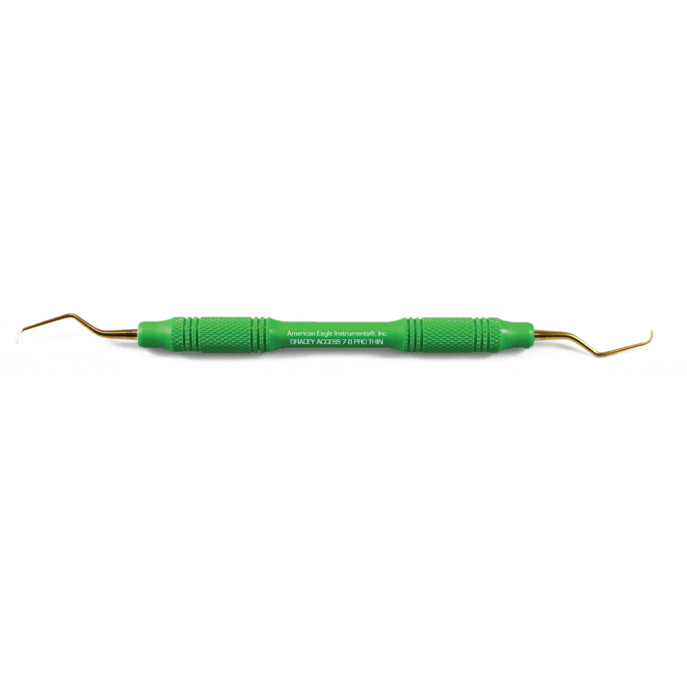 American Eagle XP® Sharpen-Free Thin Gracey Access 7-8 Curette with Resin Handle – Green (1 ct)
