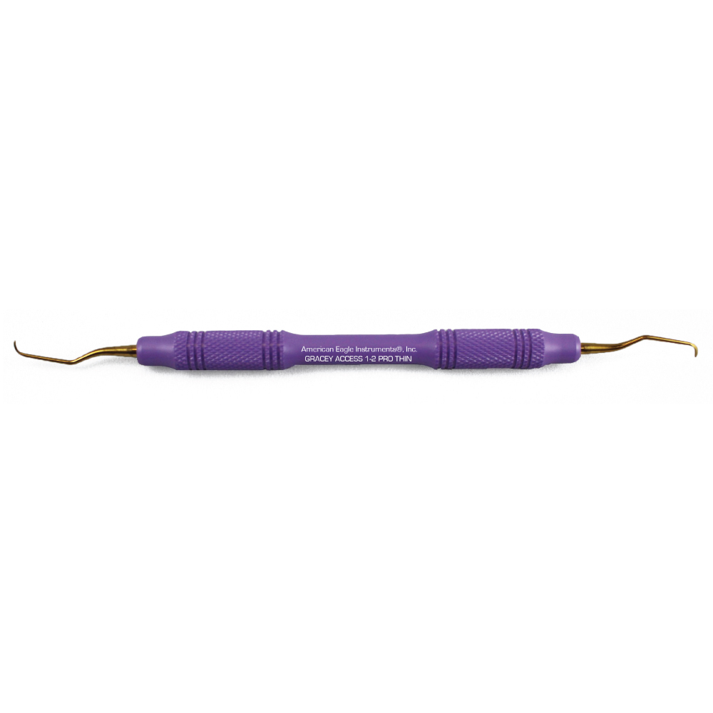 American Eagle XP® Sharpen-Free Thin Gracey Access 1-2 Curette with Resin Handle – Purple (1 ct)