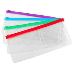 Clear Bag with Colored Zipper (48 ct)